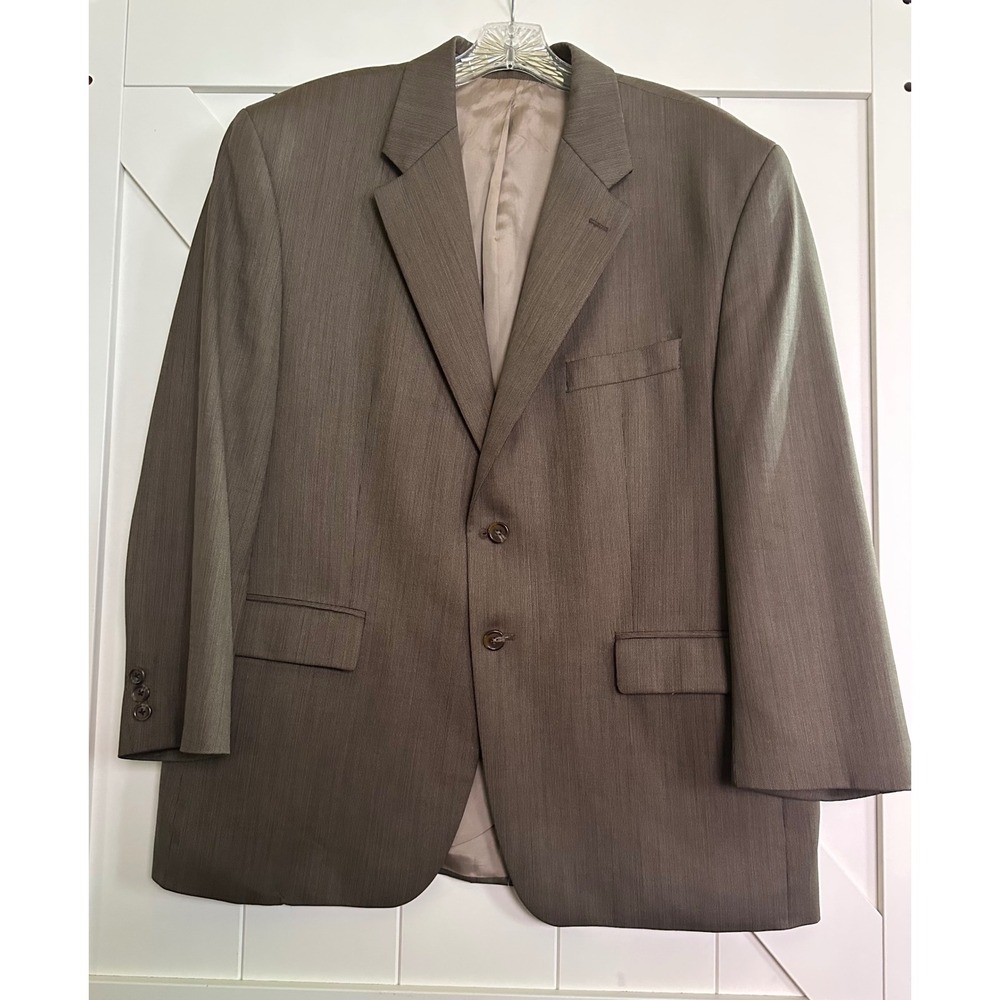 Vintage Lauren Ralph Lauren Men Wool Cashmere Suit Jacket Blazer Sz 44R Brow - Picture 3 of 12
